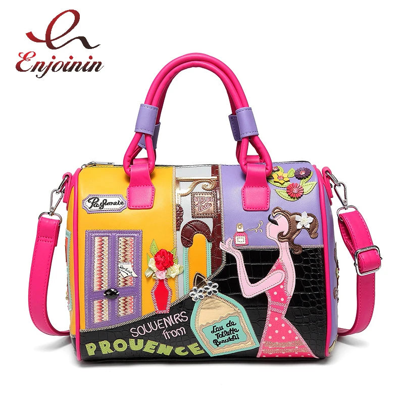 Candy Color Cartoons Style Purses and Handbags for Women Fashion Crossbody Shoulder Bag Designer Bag Female Totes Boston Bag