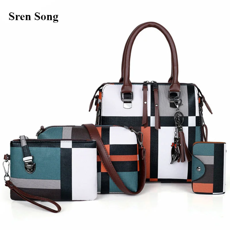 New 4pcs/Set Women Composite Bags High Quality Ladies Purses and Handbags Female PU Leather Shoulder Messenger Bags Tote Bag