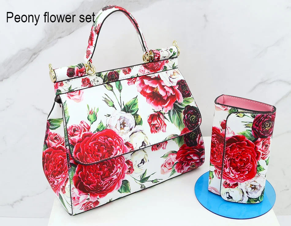 Peony flower set