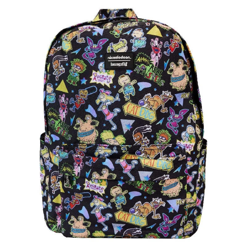 Loungefly Nickelodeon Retro Allover Print Full-Size Nylon Backpack