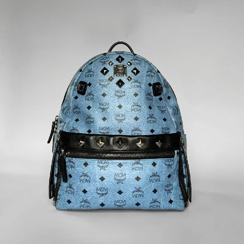 MCM Stark Studded Backpack Coated Canvas