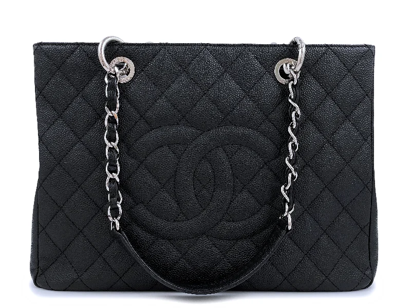 Chanel Black Caviar Grand Shopper Tote GST Bag SHW