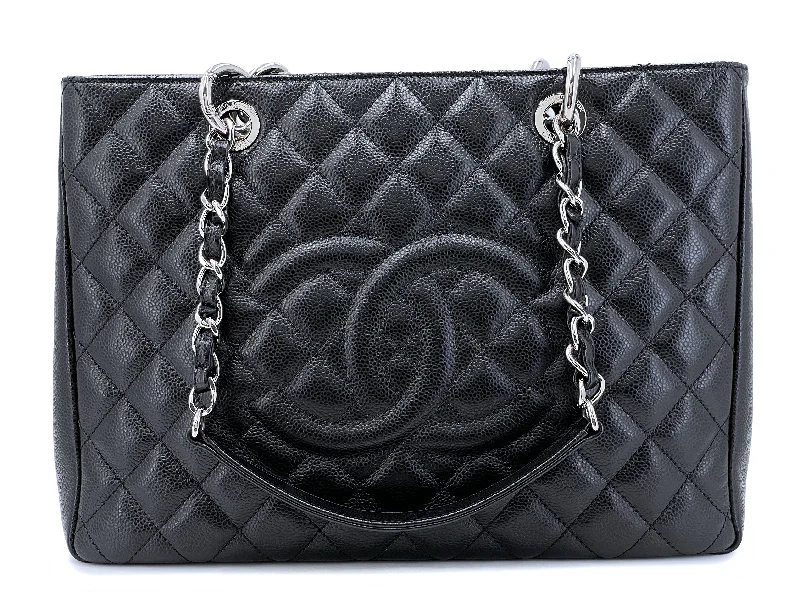 Chanel Black Caviar Grand Shopper Tote GST Bag SHW