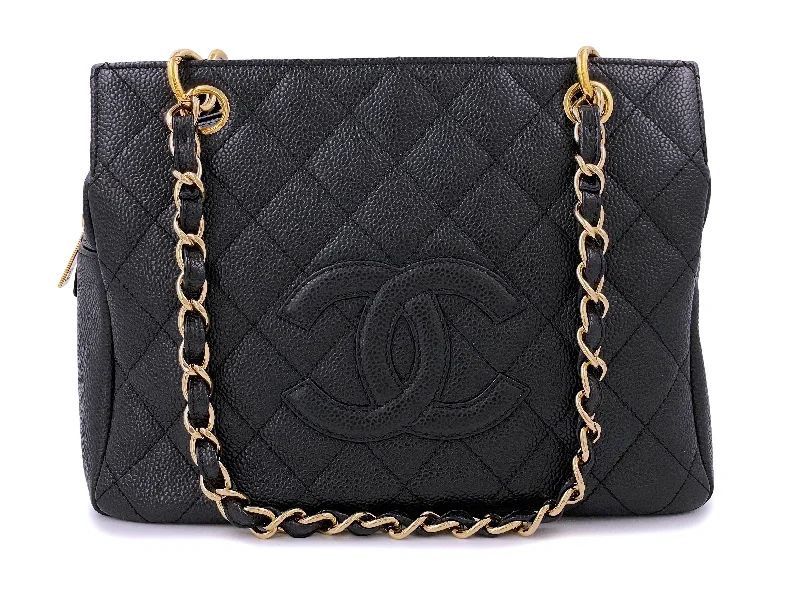 Chanel 2007 Vintage Caviar Petite Timeless Shopper Tote PTT Bag Black GHW