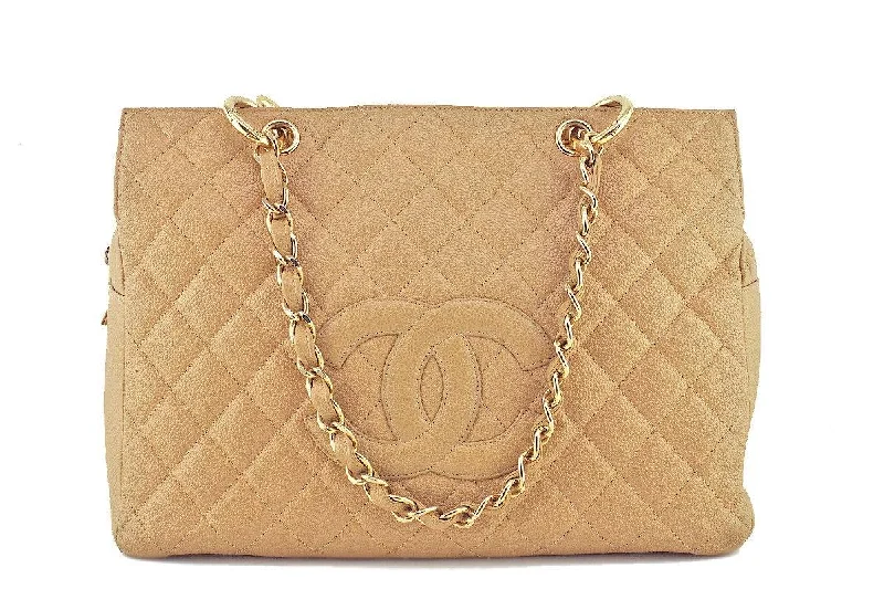 Chanel Beige Caviar Classic Grand Shopper Tote Original GST Shopping Bag