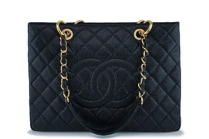 Chanel Black Caviar Classic Grand Shopper Tote GST Bag GHW