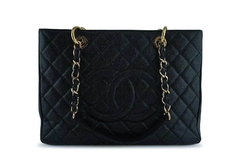 Chanel Black Caviar Classic Grand Shopper Tote GST Shopping Bag GHW