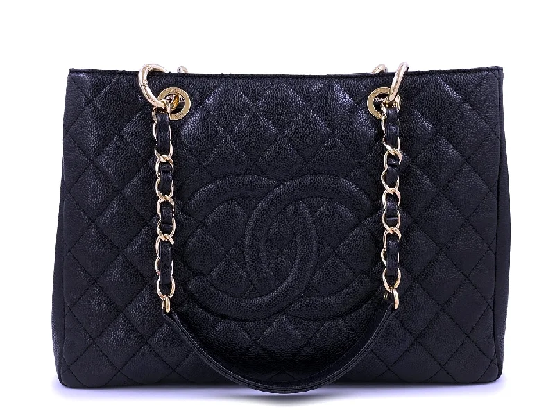 Chanel Black Caviar Grand Shopper Tote Bag GST GHW