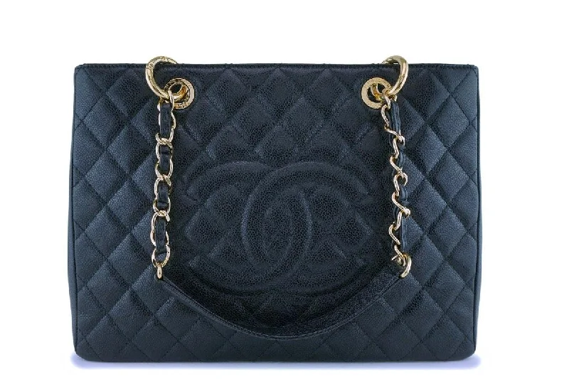 Chanel Black Caviar Grand Shopper Tote GST Bag GHW