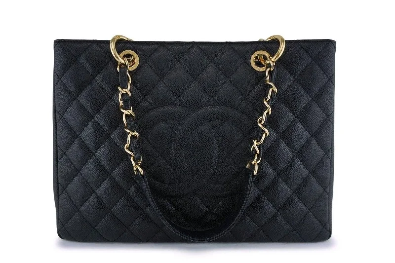 Chanel Black Caviar Grand Shopper Tote GST Bag GHW