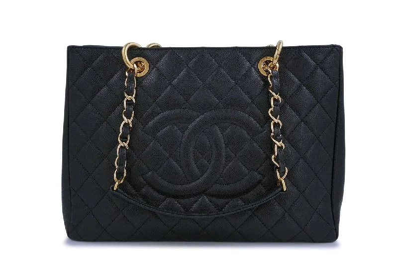 Chanel Black  Caviar Grand Shopper Tote GST Bag GHW