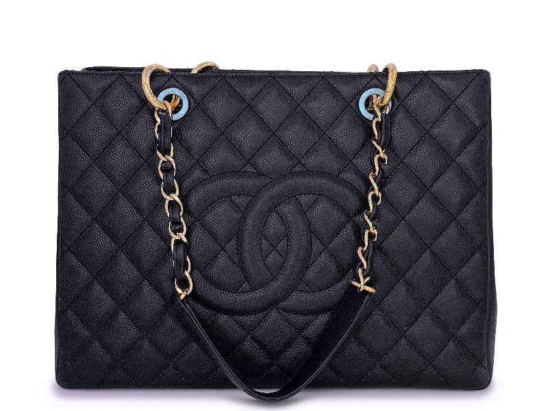 Chanel Black Caviar GST Grand Shopper Tote Bag GHW