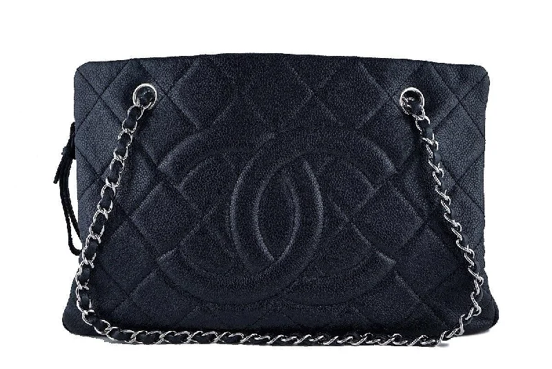 Chanel Black Caviar Quilted Timeless Grand Shopping Tote GST Bag