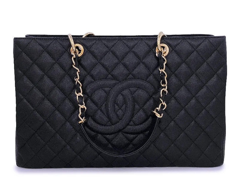 Chanel Black Caviar XL GST Grand Shopper Shopping Tote Bag GHW