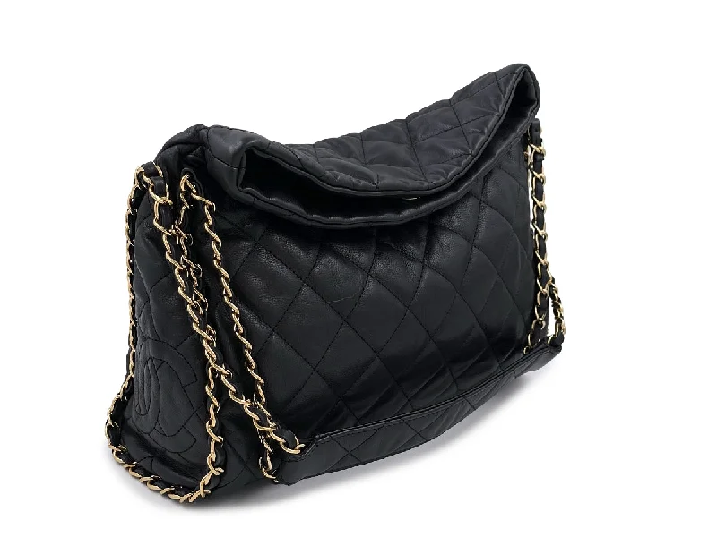 Chanel Black Chain Around Hobo Tote Bag Medium