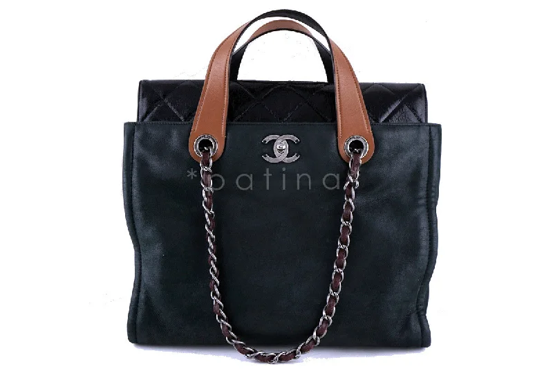 Chanel Black In the Mix Portobello Soft CC Turnlock Tote Bag