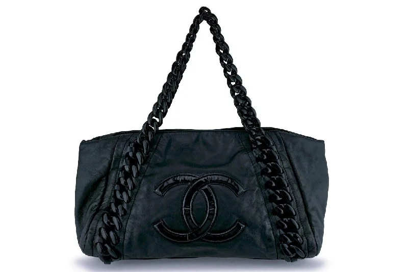 Chanel Black Large Luxury Modern Resin Chain Jumbo Tote Bag