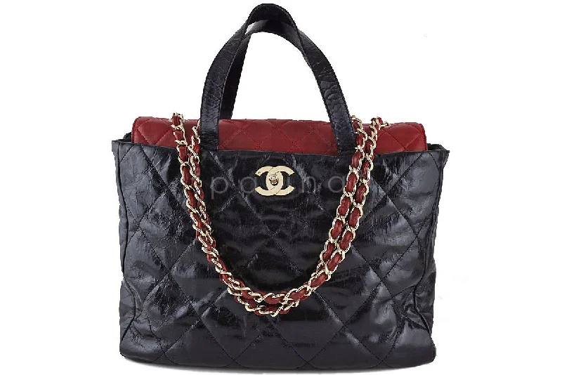 Chanel Black/Red Classic Portobello Executive Shopper Tote Bag