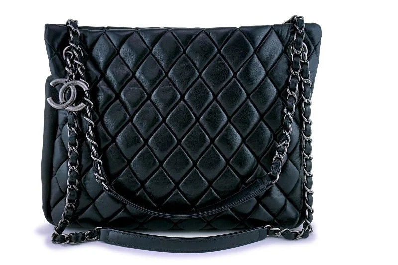 Chanel Black Soft Bubble Quilt Classic Medium Tote Bag