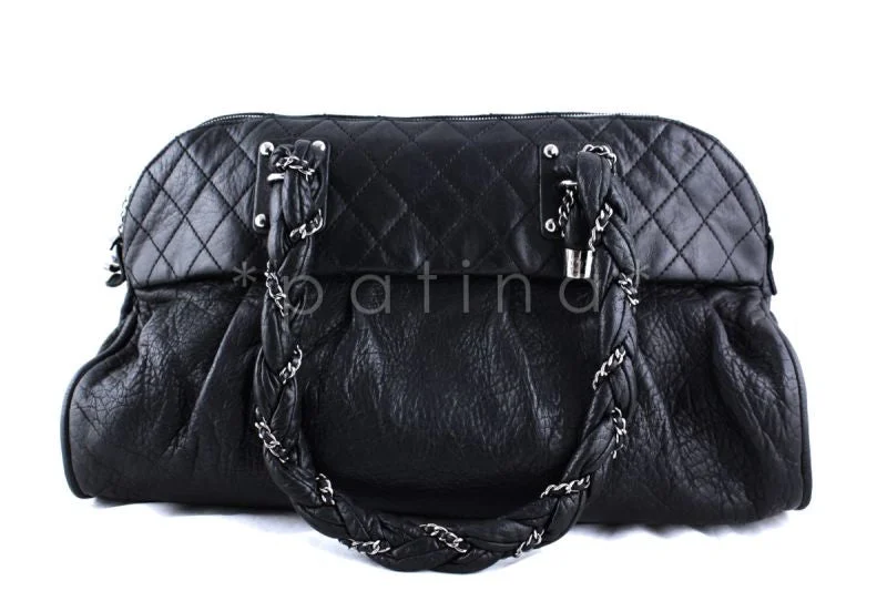 Chanel Black Soft Calfskin Large Lady Braid Tote Bag