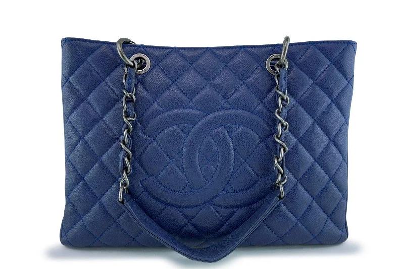 Chanel Blue Caviar Classic Grand Shopper Tote GST Shopping Bag