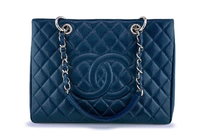 Chanel Blue Caviar Grand Shopper Tote GST Bag SHW