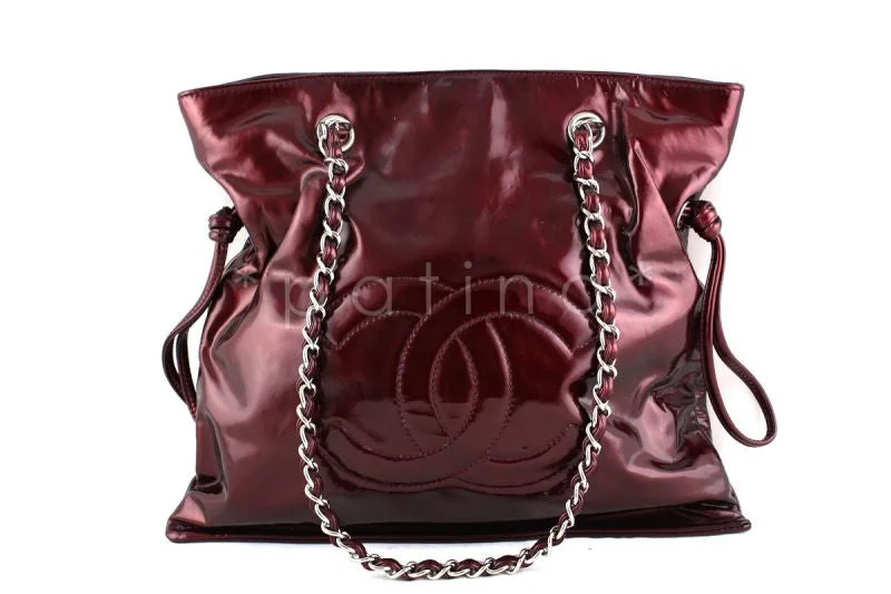 Chanel Bourdeaux Red Patent Bon Bons Hobo Tote Bag