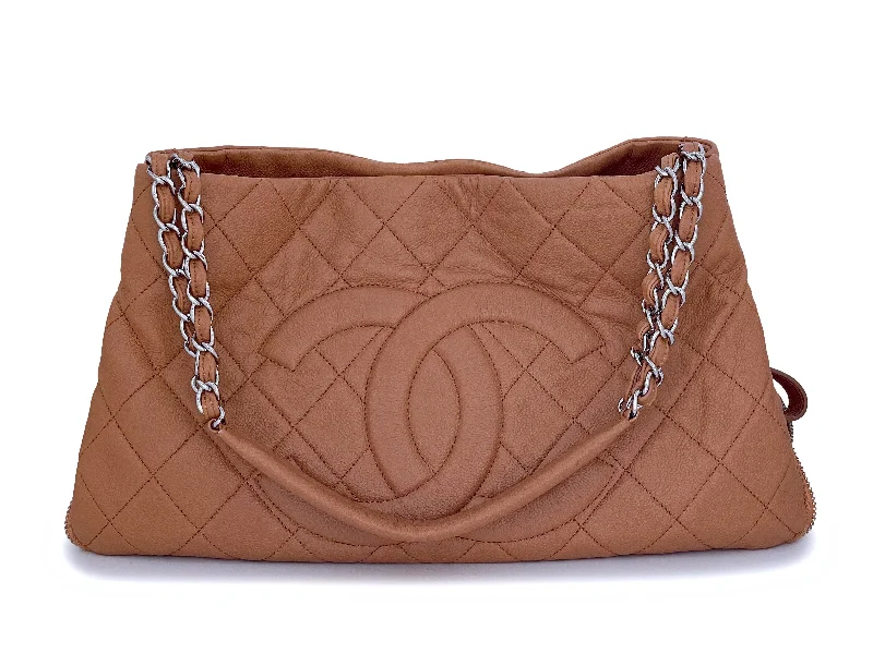 Chanel Caramel Beige-Brown Caviar Large Timeless Shopper Tote Bag SHW