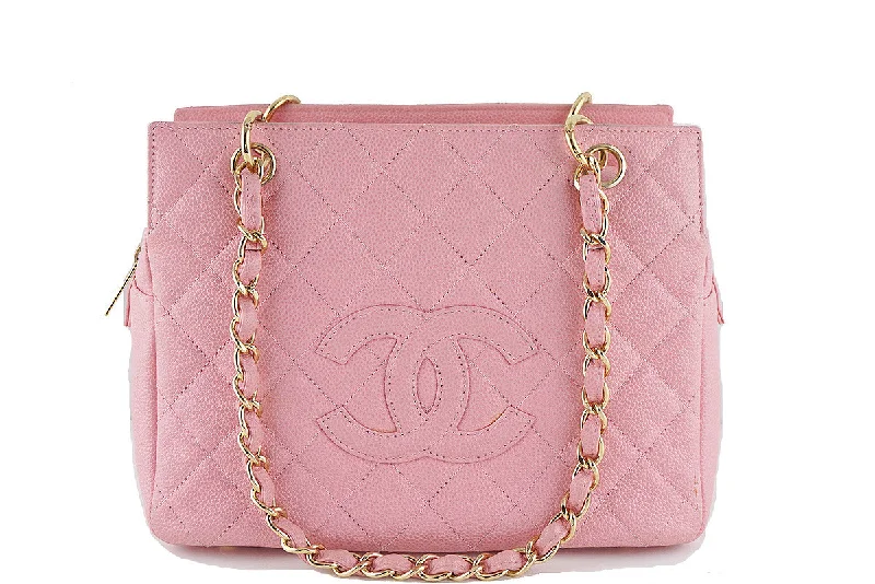 Chanel Pink Caviar Quilted Timeless Shopper Tote Bag