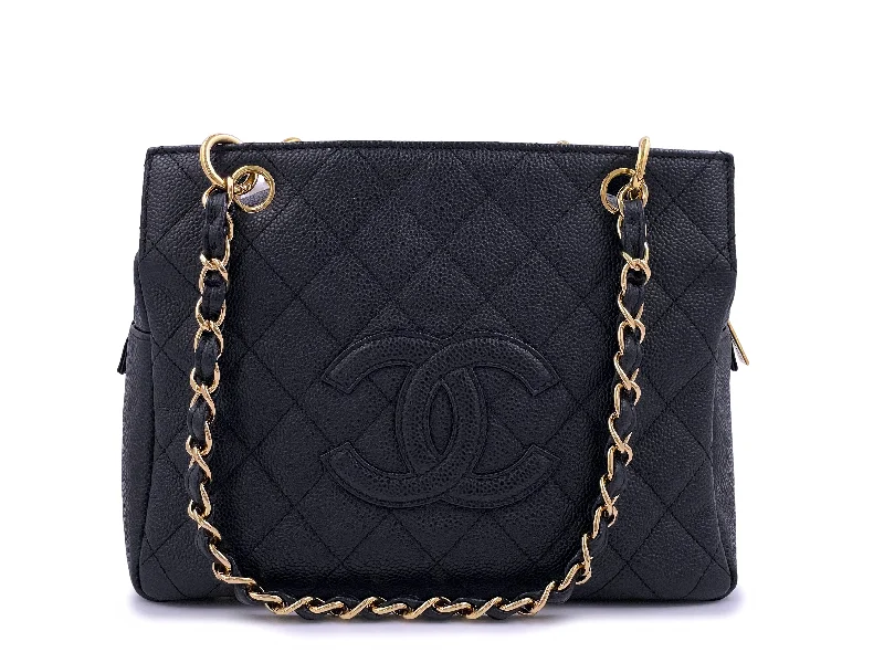 Chanel Vintage Caviar Petite Timeless Shopper Tote PTT Bag Black