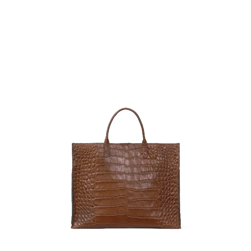 BIG HARBOR TOTE HICKORY EMBOSSED GATOR