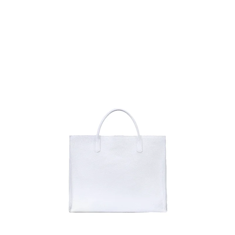 BIG HARBOR TOTE SNOWY WHITE CALF