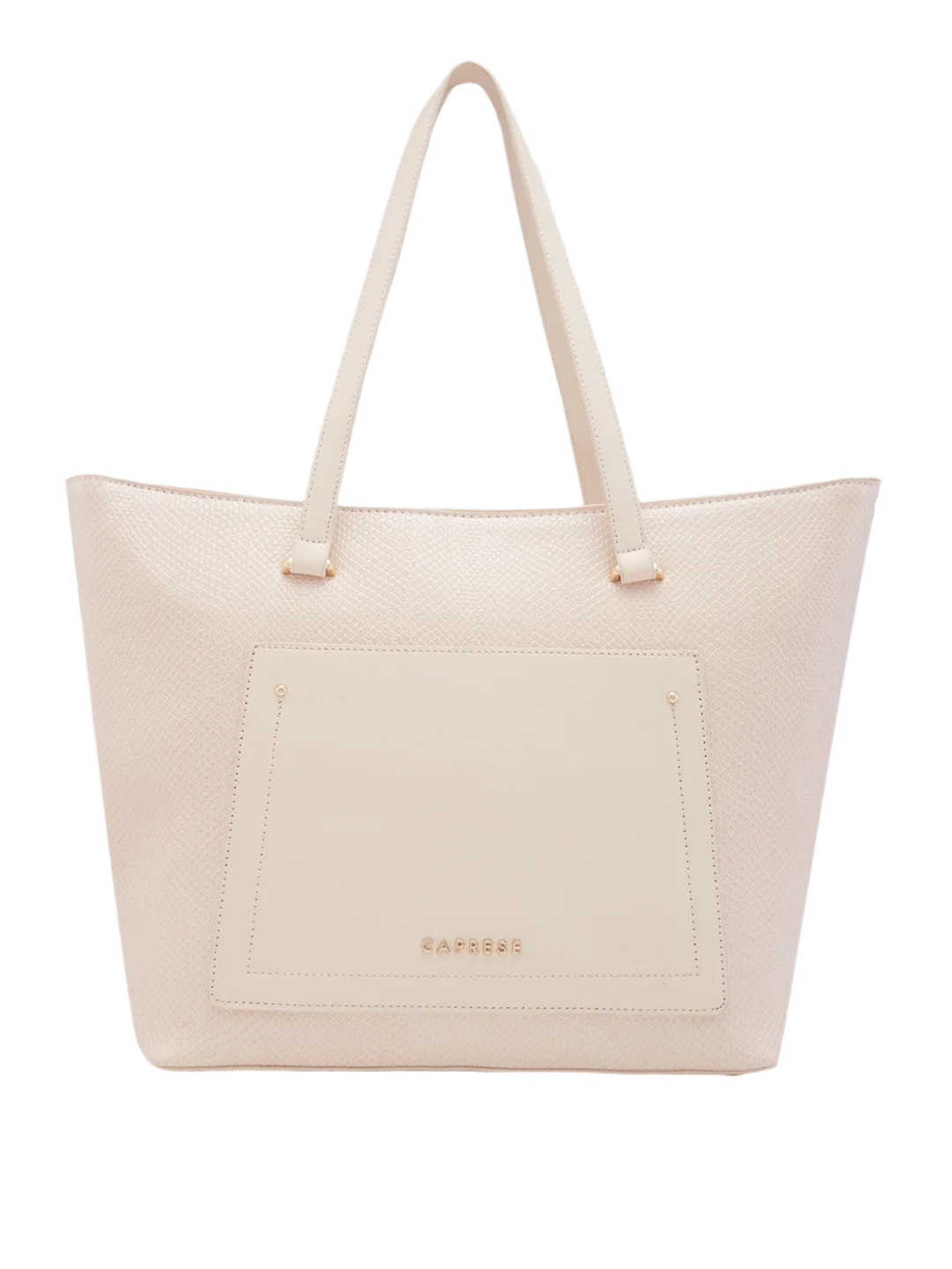 Caprese Roima Tote Large Self Design Women'S Office Handbag Beige