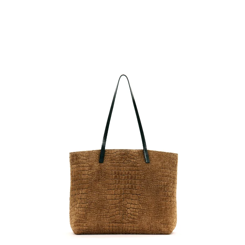 ESSENTIAL TOTE CEDAR SUEDED EMBOSSED CROC