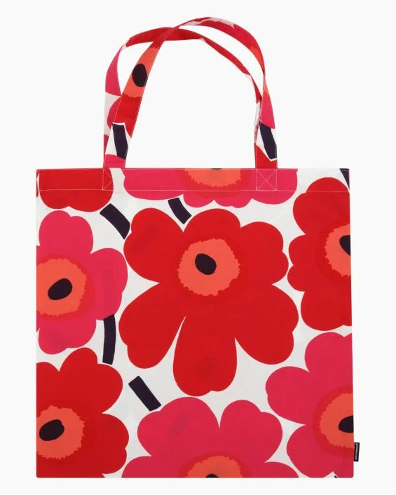 pieni unikko red - tote bag