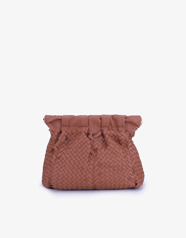 ALLENDE WOVEN CLUTCH BROWN