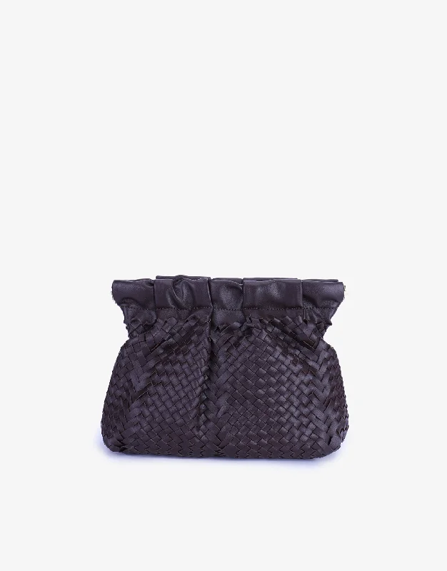 ALLENDE WOVEN CLUTCH ESPRESSO