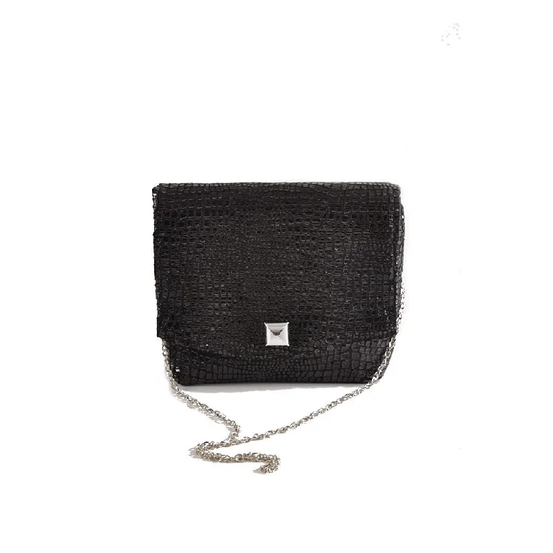 Boa Square Clutch in Black