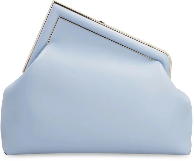 FENDI MEDIUM FENDI FIRST NAPPA LEATHER BAG AZZURO BABY BLUE