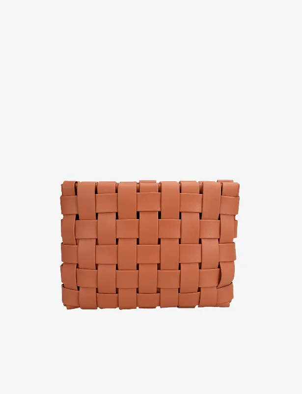 LINDY CLUTCH WOVEN LARGE APRICOT