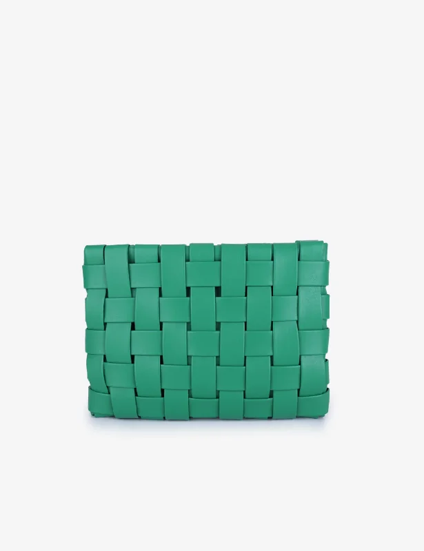 LINDY CLUTCH WOVEN LARGE GREEN