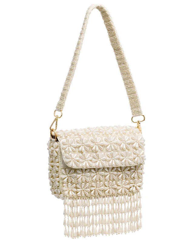 MELODY - PEARL FLOWER SHOULDER BAG