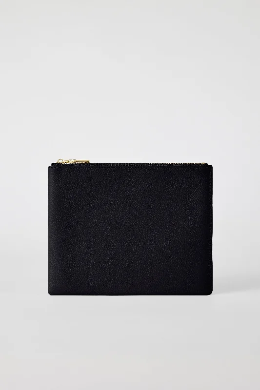 Classic Leather Clutch | Black Gold