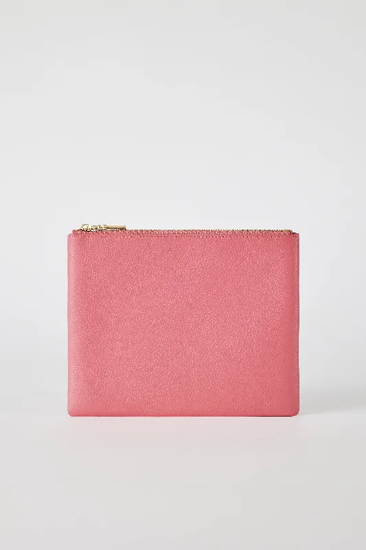 Classic Leather Clutch | Bubblegum Pink Gold