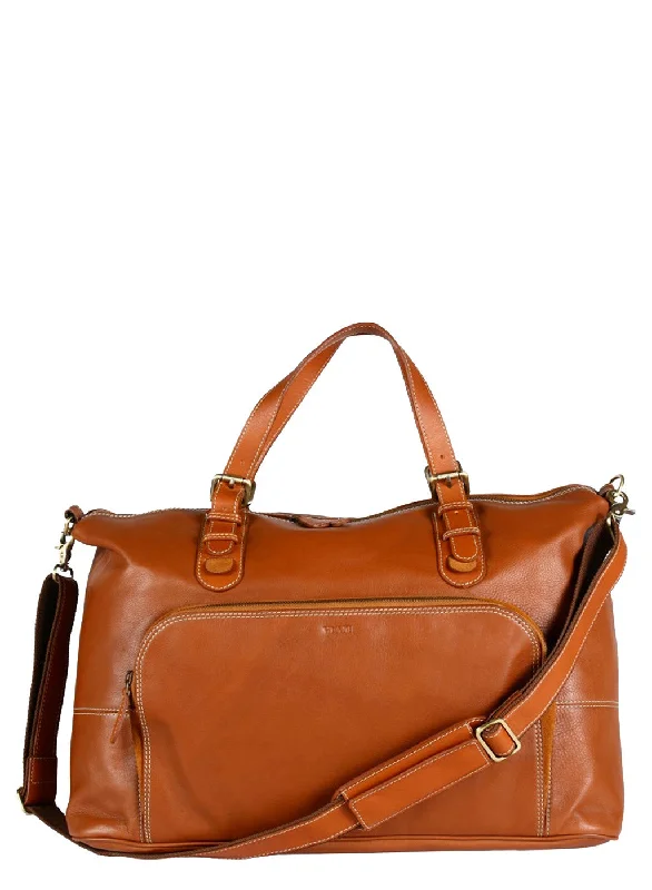 Tan Leather Duffel Bag