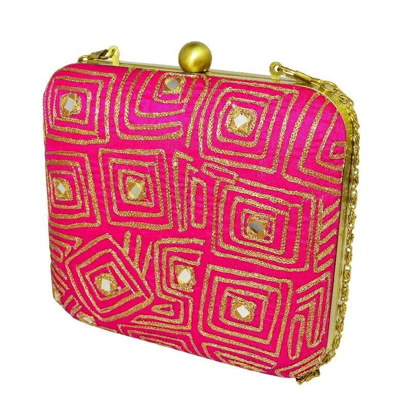 The Purple Sack Geometric Clutch Bag