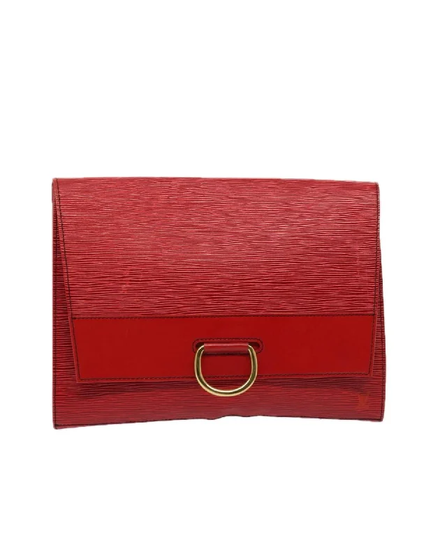 Epi Leather Clutch Bag with Minimalist Design