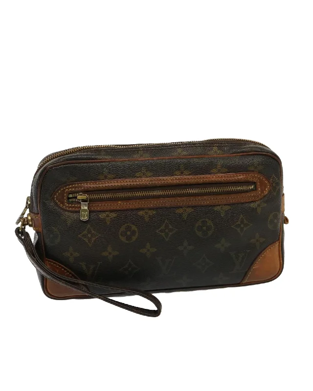 Monogram Canvas Clutch Bag with Wrist Strap