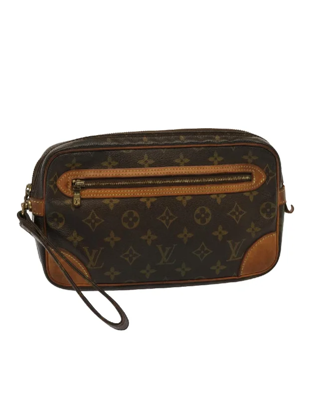 Monogram Canvas Clutch Bag with Wrist Strap