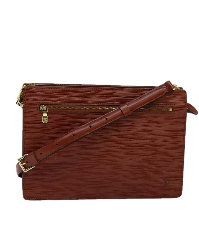 Epi Leather Clutch Bag with Shoulder Strap